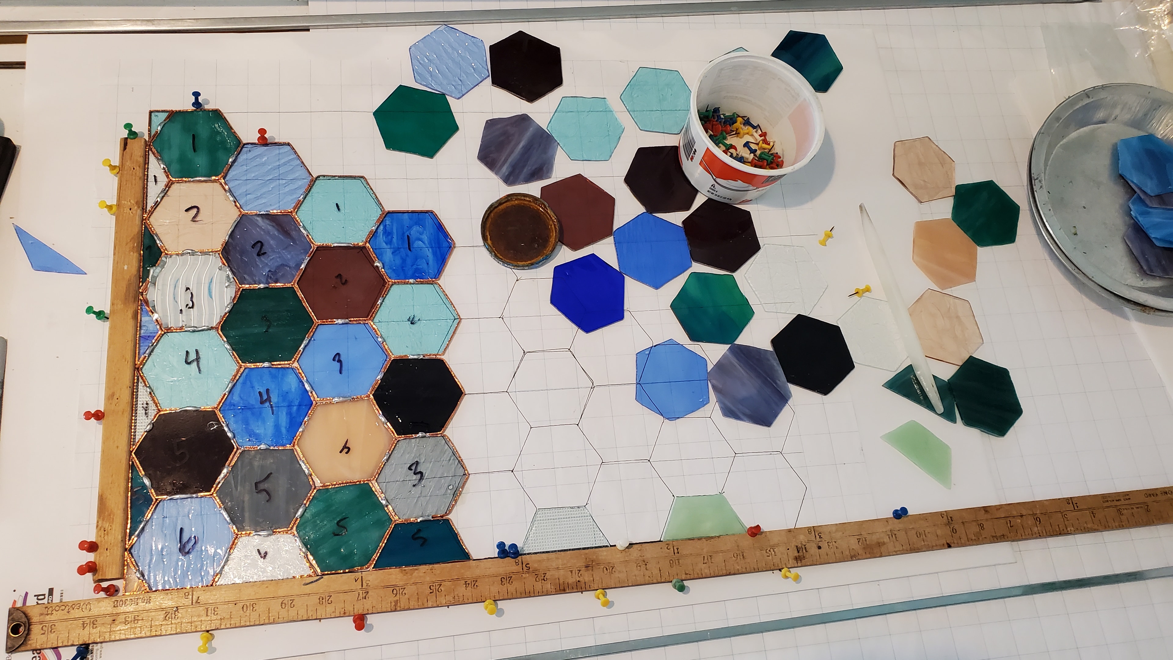 Hexagon Mosaic Panel